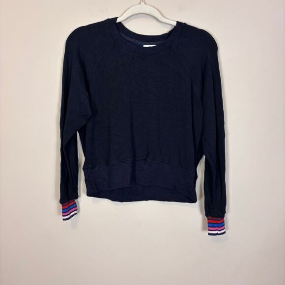 Sundry Tops - Sundry Navy Blue Semi Cropped Crewneck Sweatshirt XS